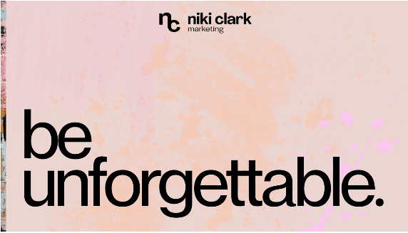 Beige Colored backdrop with the words "be unforgettable."