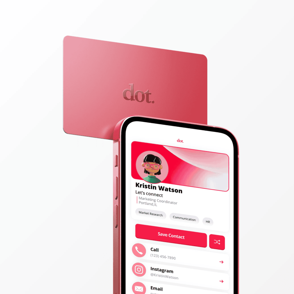 techy and on-the-go clients will appreciate this digital business card from dot